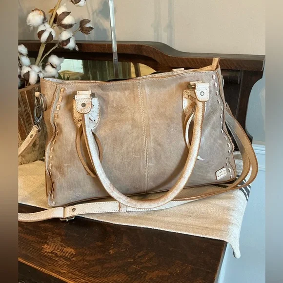 Bed Stu Rockababy Satchel Crossbody Shoulder Bag Icicle Rustic Nectar Lux $295 - Picture 10 of 14